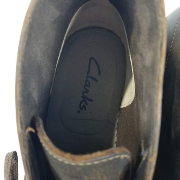 Clarks Bushacre 2 Mens 8.5 Brown Leather Chukka Desert Boots Casual Beeswax Lace - Picture 7 of 10